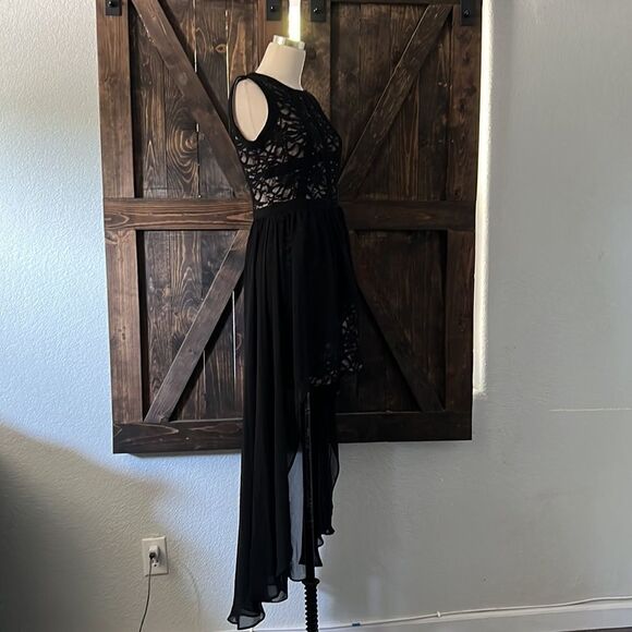 Morgan & Co black formal mini lace dress Sz- 5/6 - Picture 9 of 16